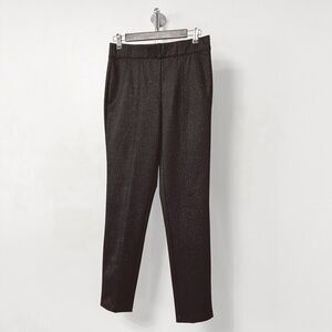 Thalian Jena Slim‎ Fit Ponte Holiday Chic Dress Pant Black Gray 8
